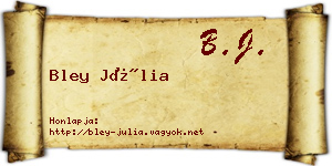 Bley Júlia névjegykártya